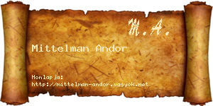 Mittelman Andor névjegykártya