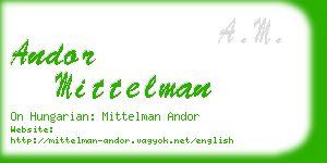 andor mittelman business card